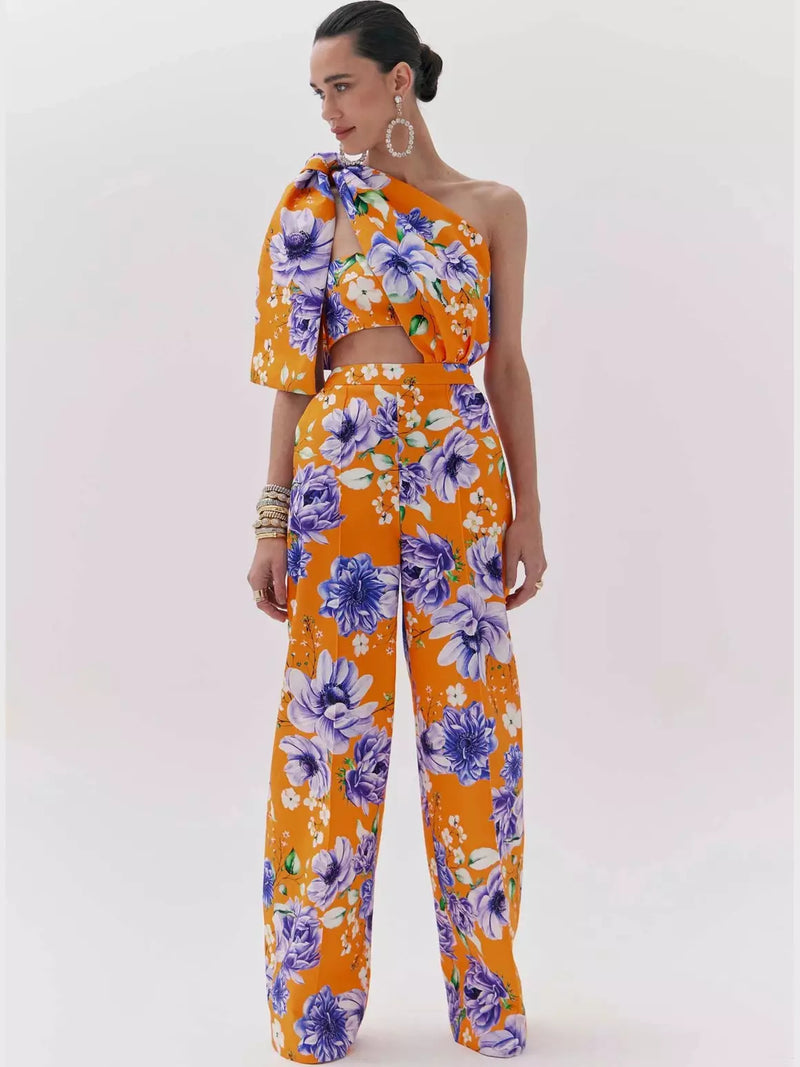 Amar Floral One Shoulder Jumpsuit