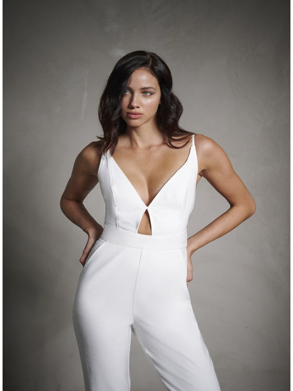 TD White Basic Jumpsuit