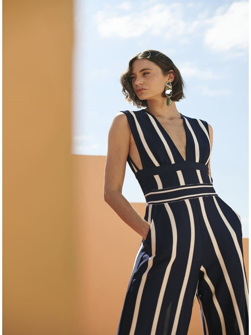 TRICOT STRIPES JUMPSUIT