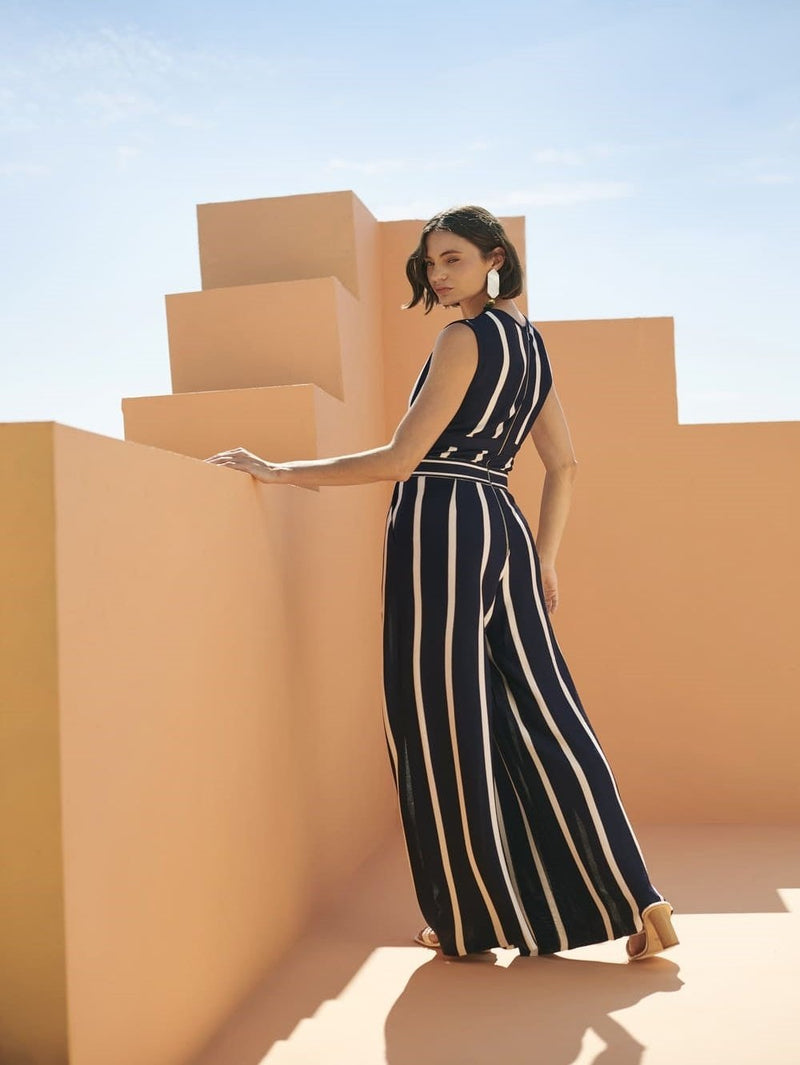 TRICOT STRIPES JUMPSUIT