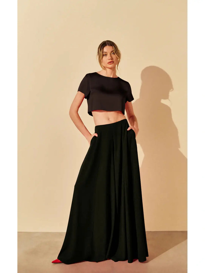 HL PEROLA SATIN RED/BLACK/WHITE CROP