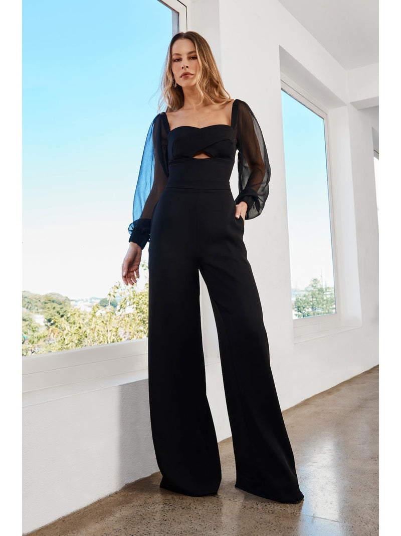 BLACK TAILORING JUMPSUIT