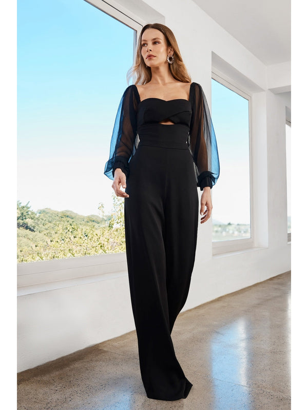 BLACK TAILORING JUMPSUIT