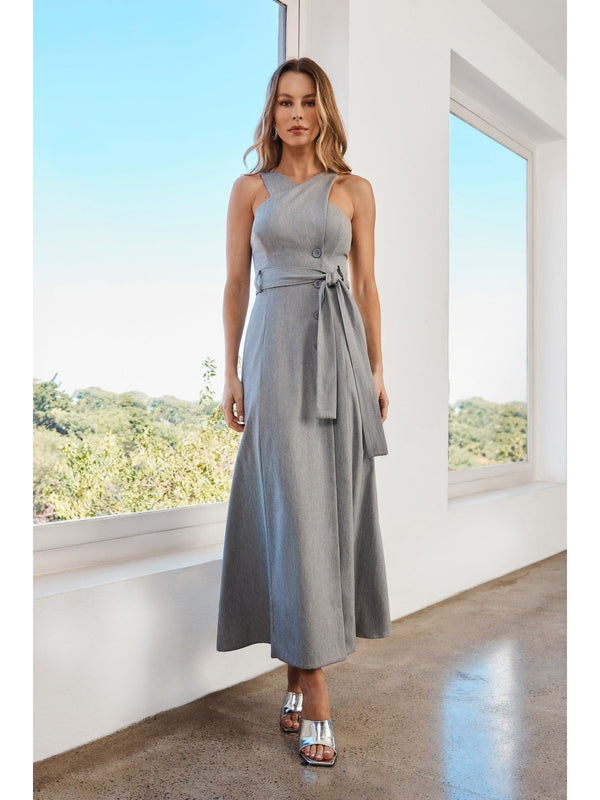 GRAY MIDI DRESS