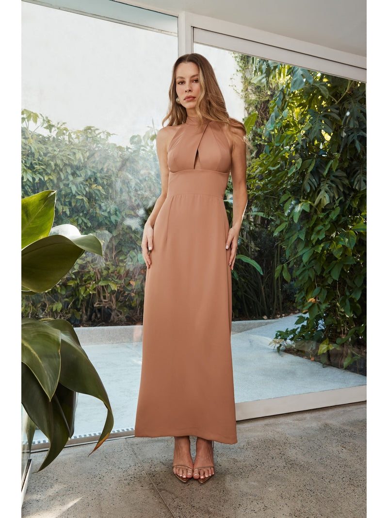 MIDI BROWN DRESS