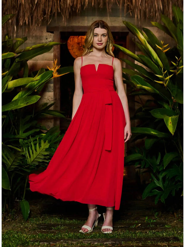 SK MIDI RED DRESS