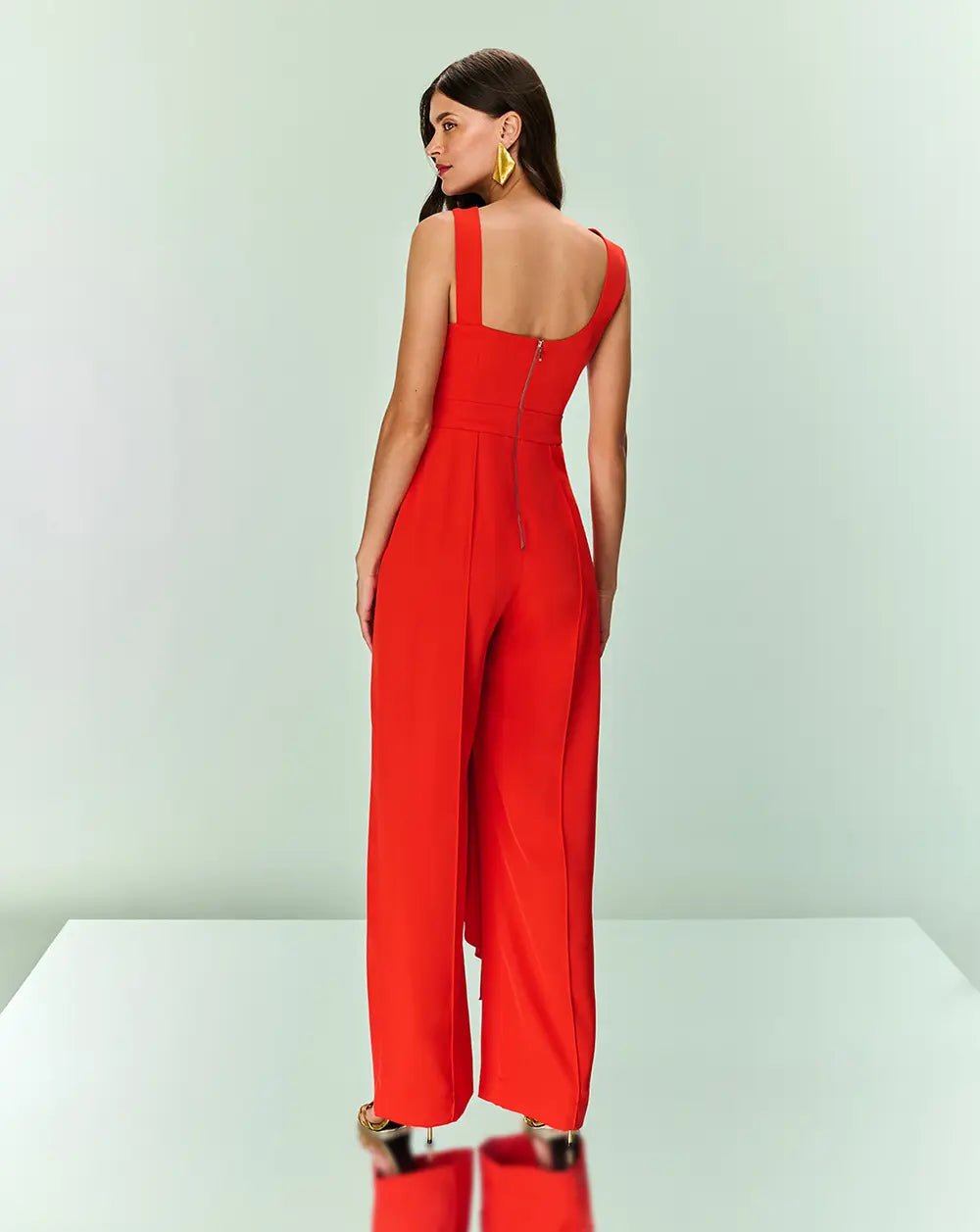 TD CREPE RED JUMPSUIT