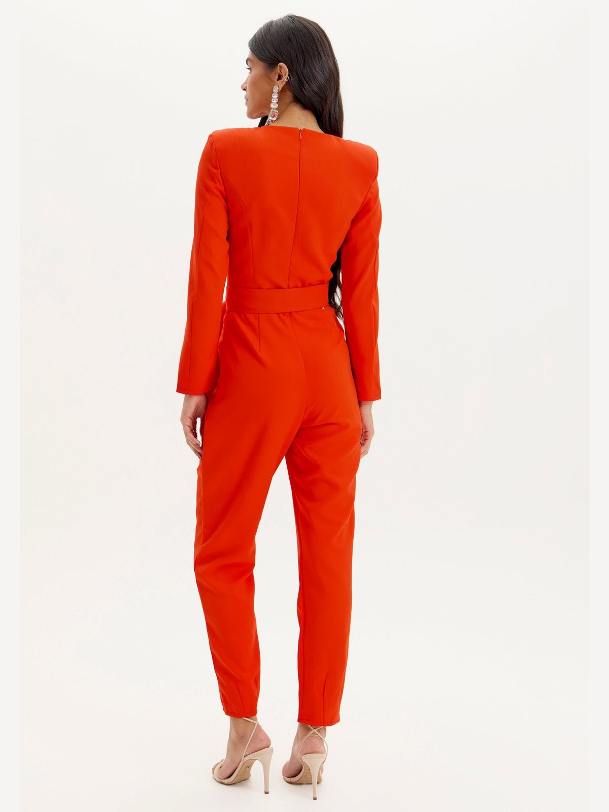 AMAR LONG SLEEVE RED JUMPSUIT