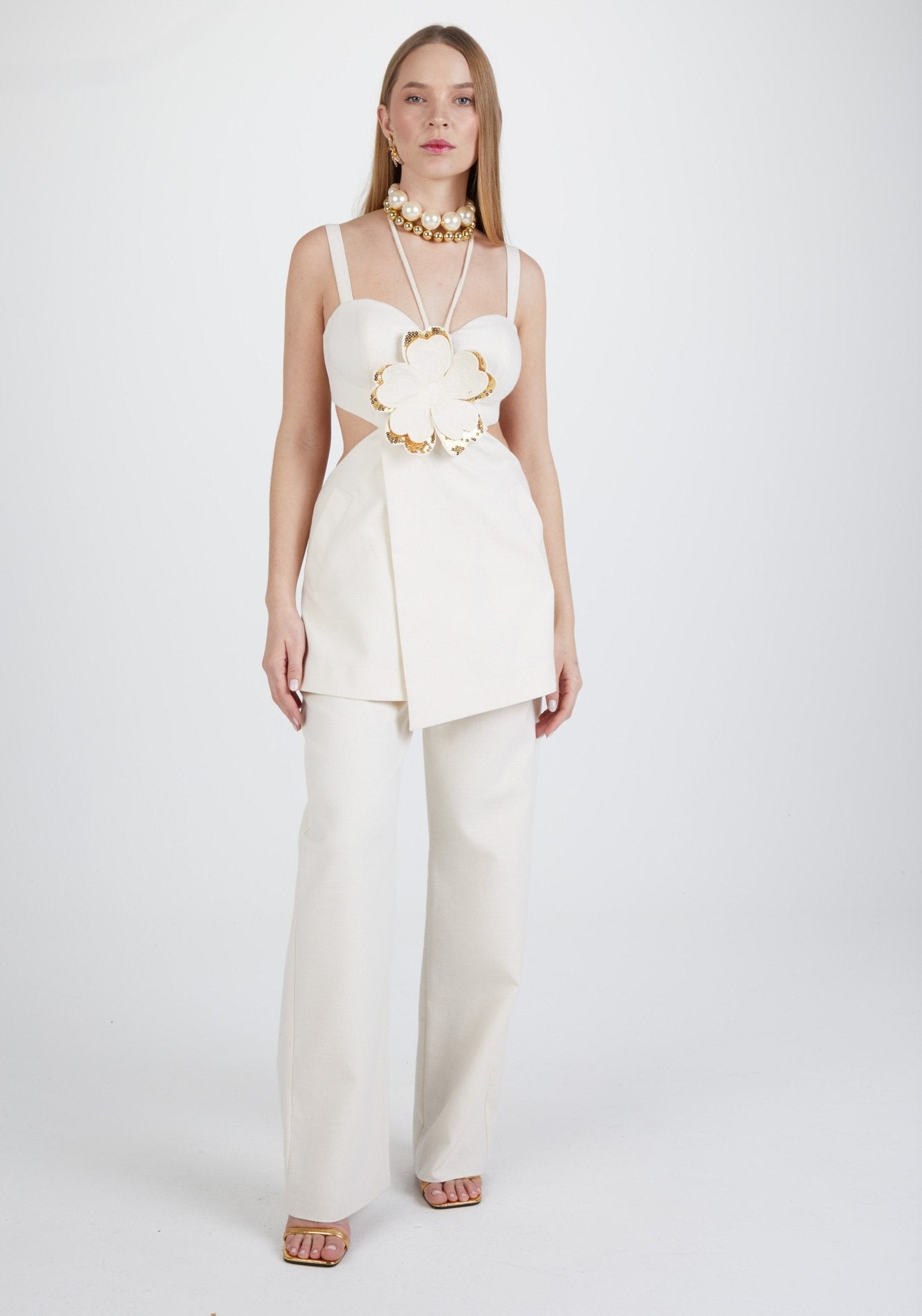 AMAR GOLDEN FLOWER JUMPSUIT