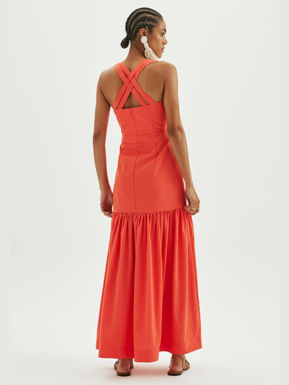 AMAR WATERMELON RED LONG DRESS