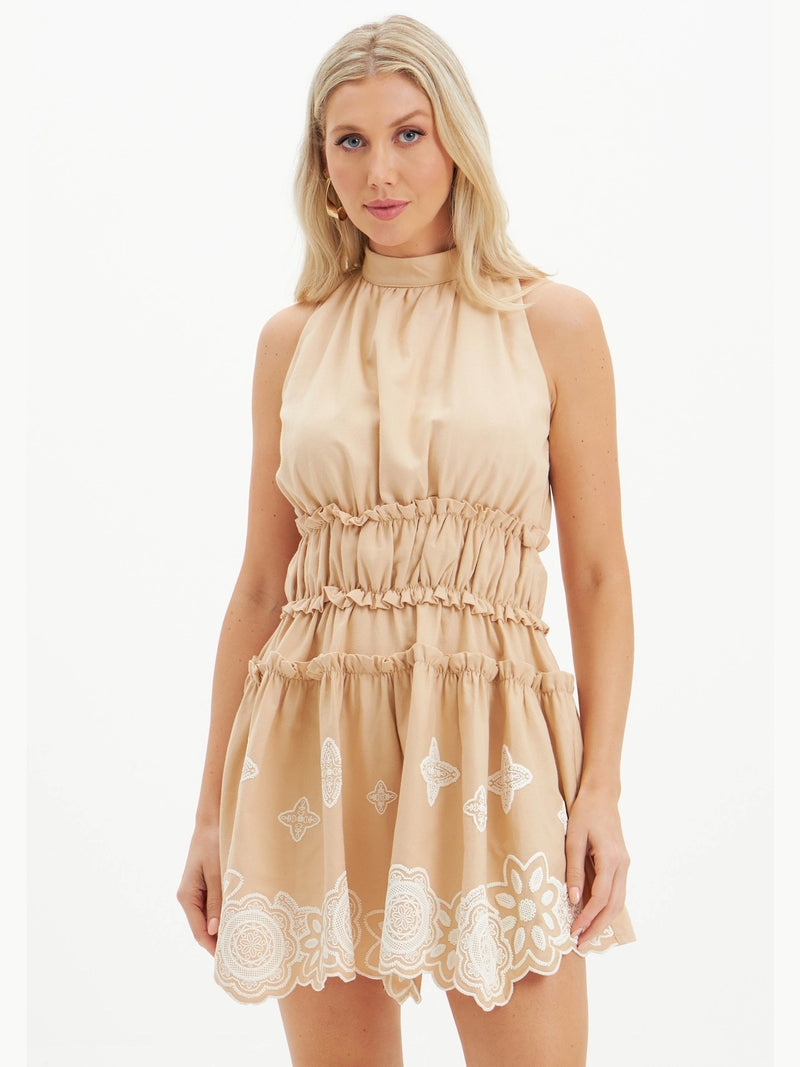 AMAR SHORT EMBROIDERY DRESS