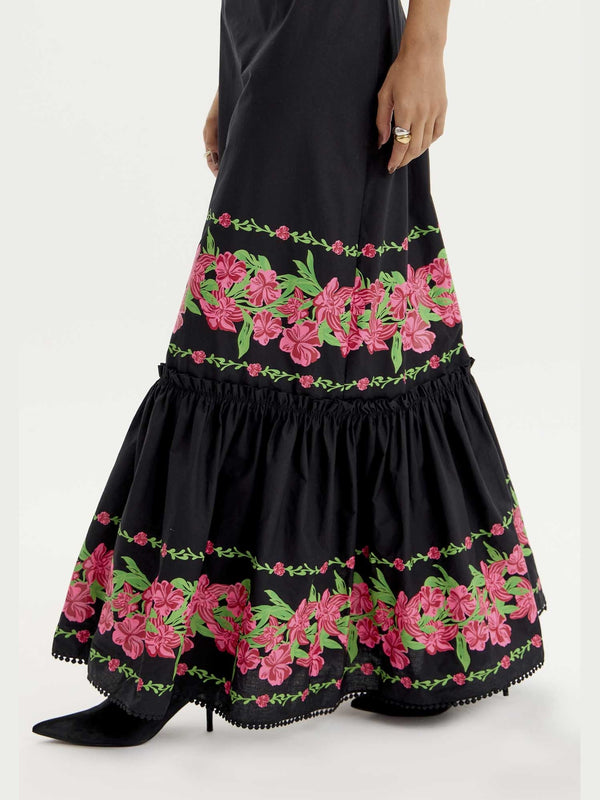 AMAR LONG FLOWER DETAILS DRESS