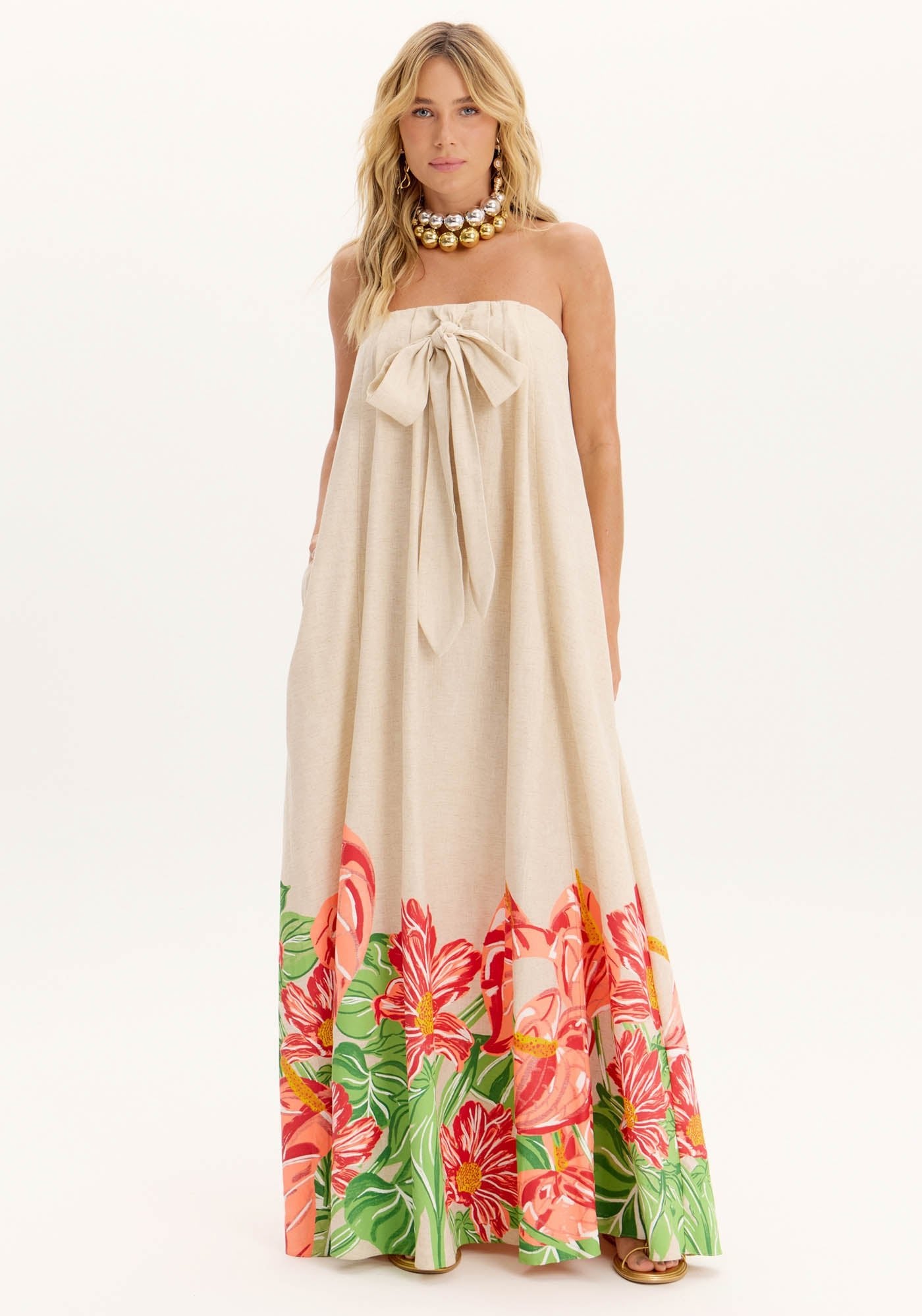 AMAR AMAPOLA STRAPLESS DRESS