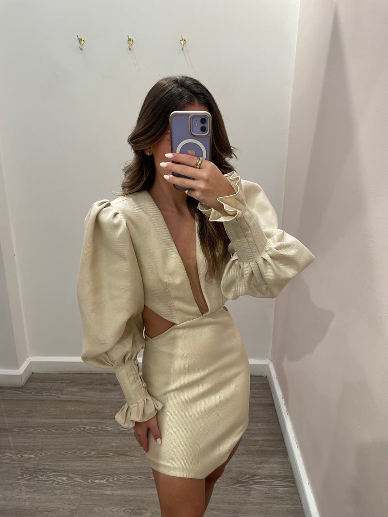 HL UNIQUE BEIGE DRESS