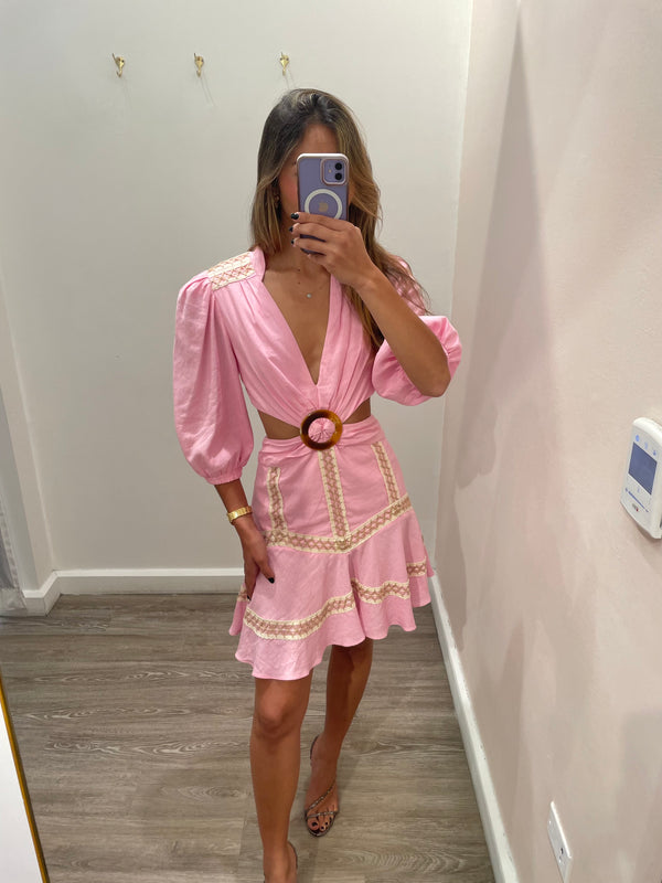 PB PINK CUT OUT SHORT DRESS