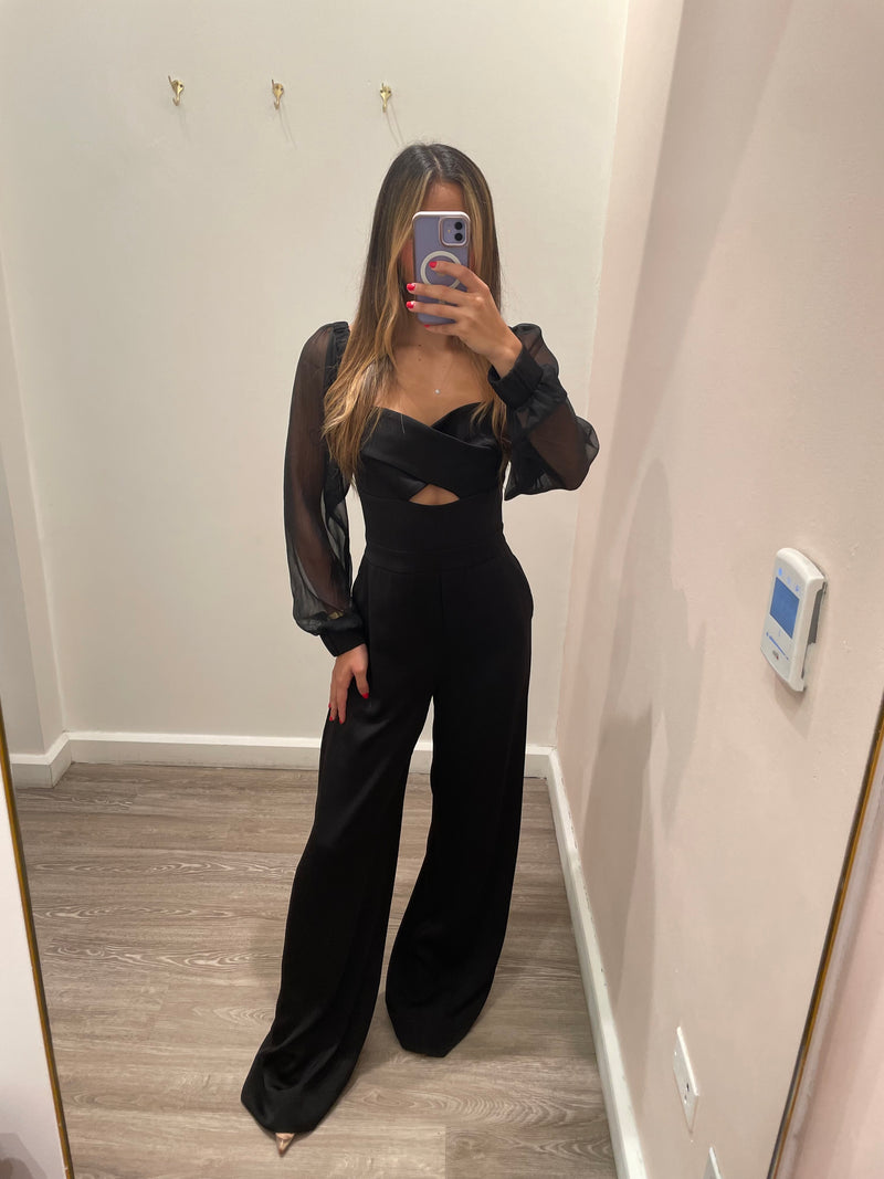 BLACK TAILORING JUMPSUIT