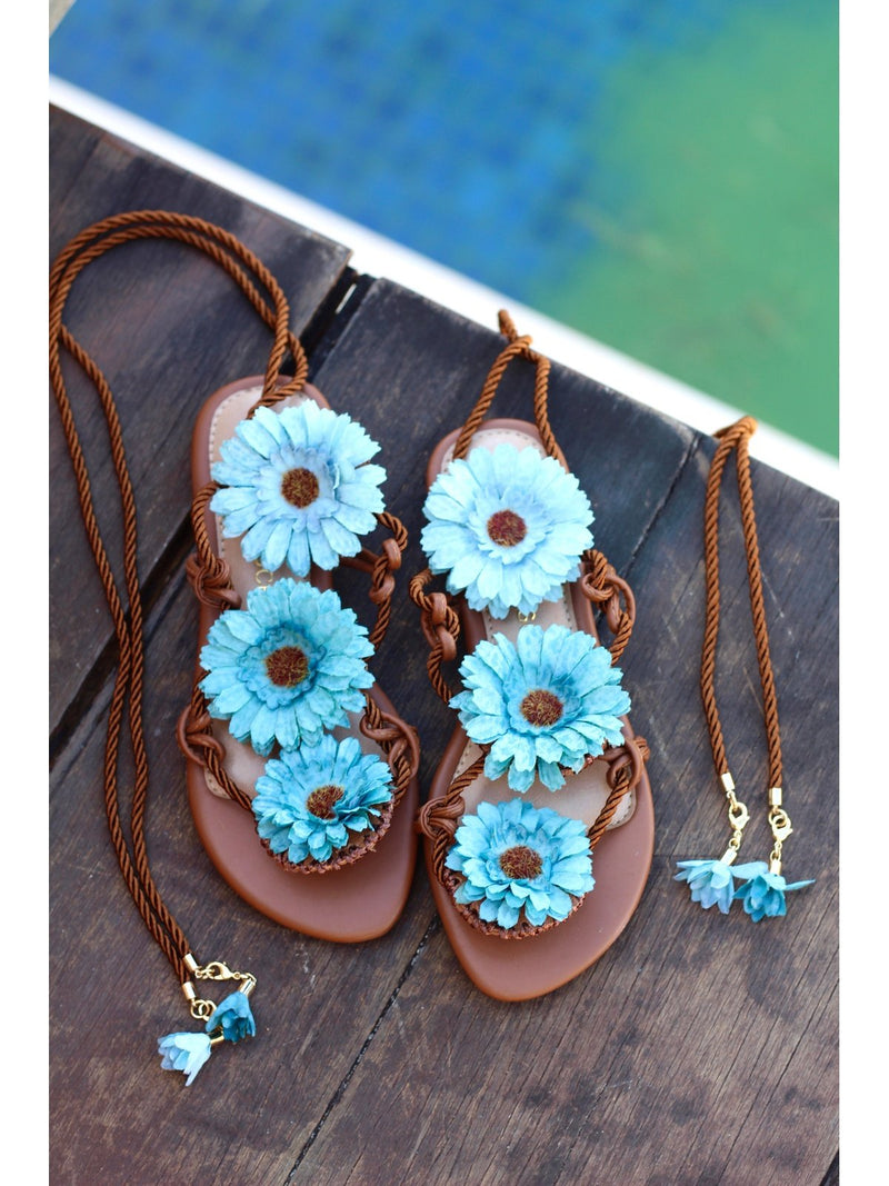 BLUE SUNFLOWER SANDALS