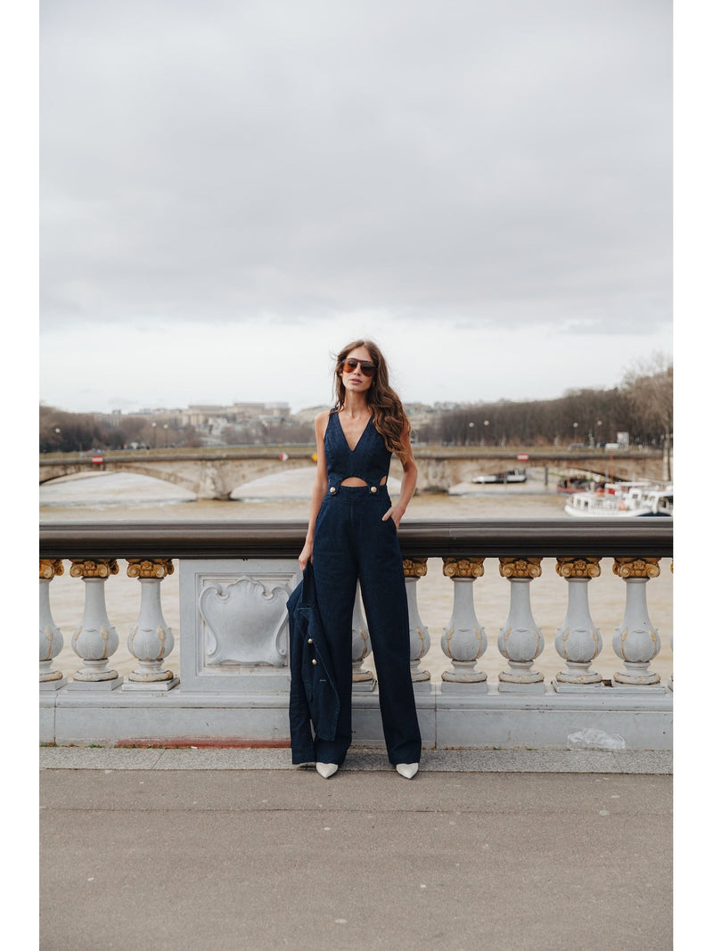 JEAN CUT OUT JUMPSUIT