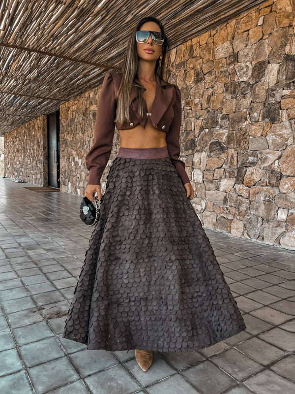 SUEDE EARTH SKIRT