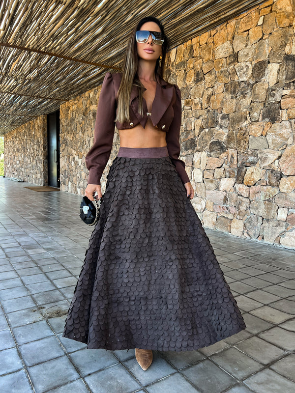 SUEDE EARTH SKIRT