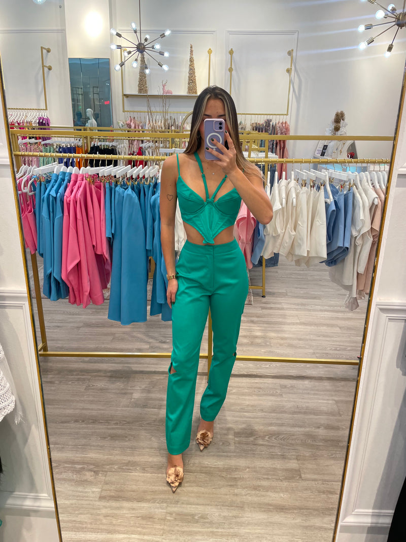 TD GREEN CORSET TOP