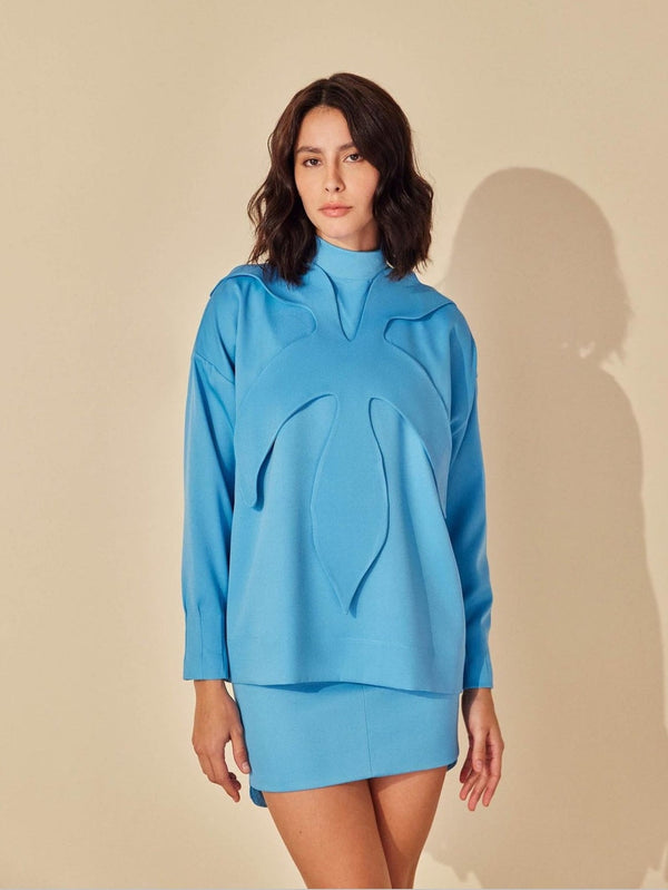 HL SERENO BLUE LONG SLEEVE TOP