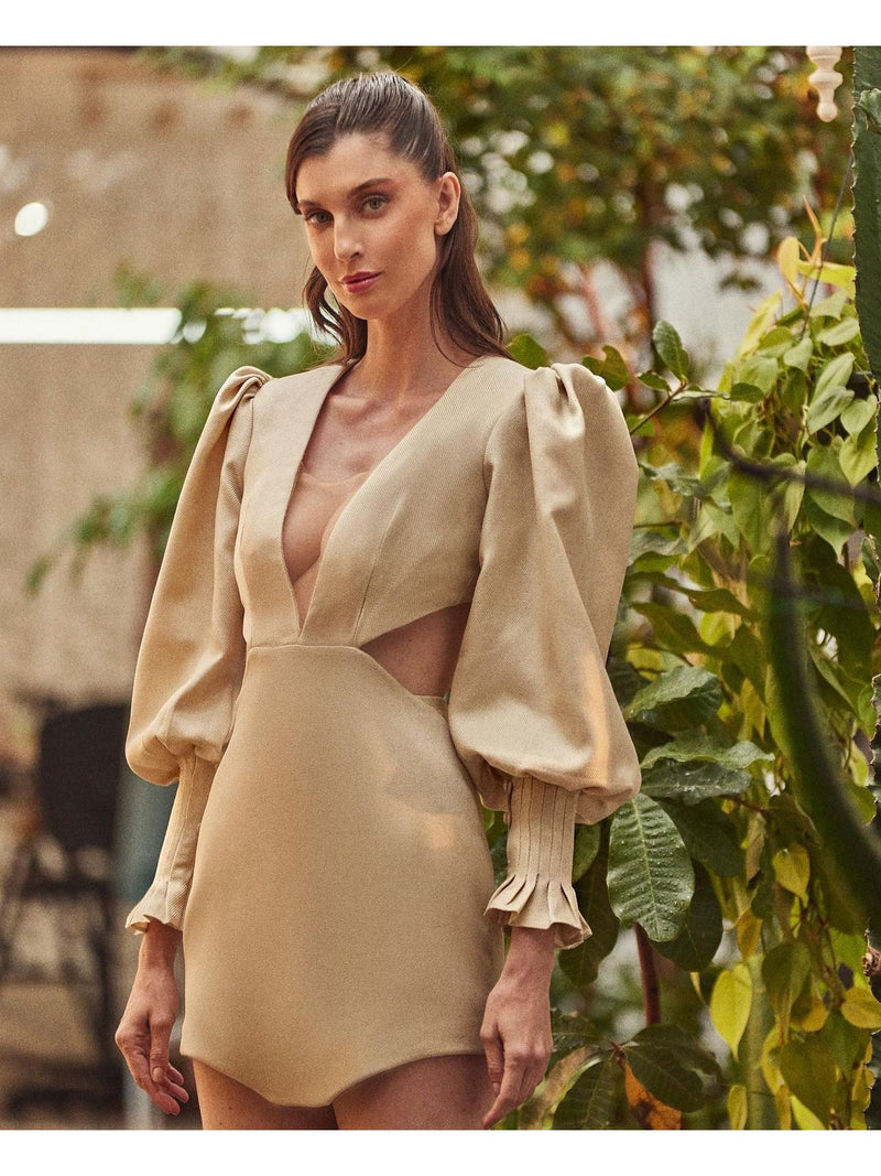 HL UNIQUE BEIGE DRESS