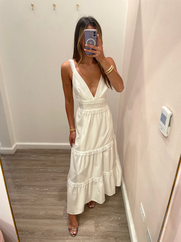 WHITE MAXI MIDI BORDADO