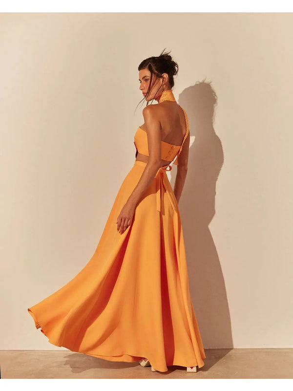 FULL LOOK LONG SKIRT ORANGE