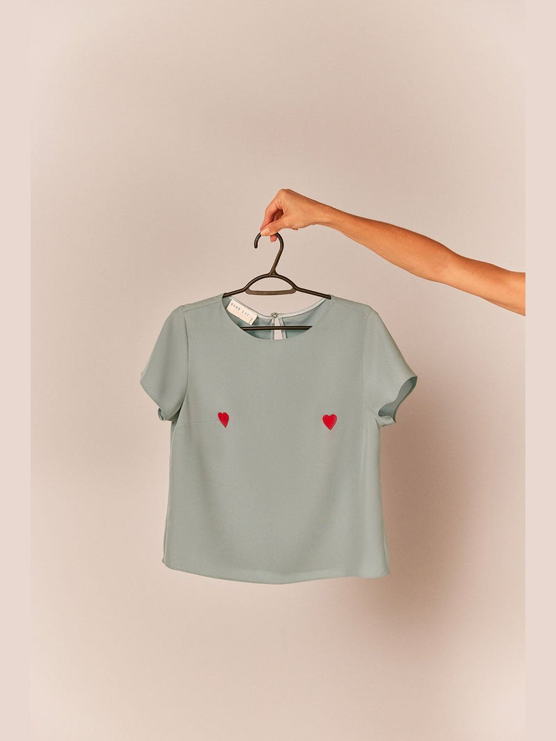 HL BLUE HEART BLUSA