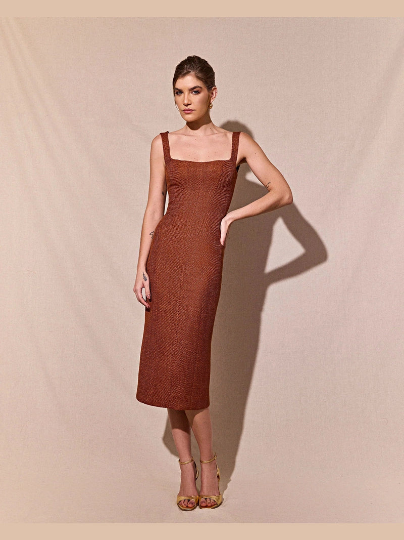 HL SELENIO DRESS BROWN