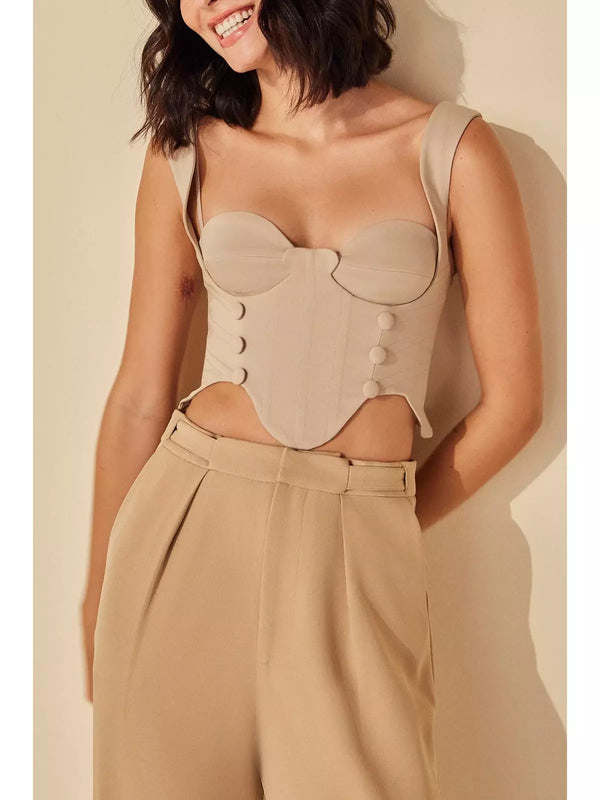 HL CORSET TOP BEIGE