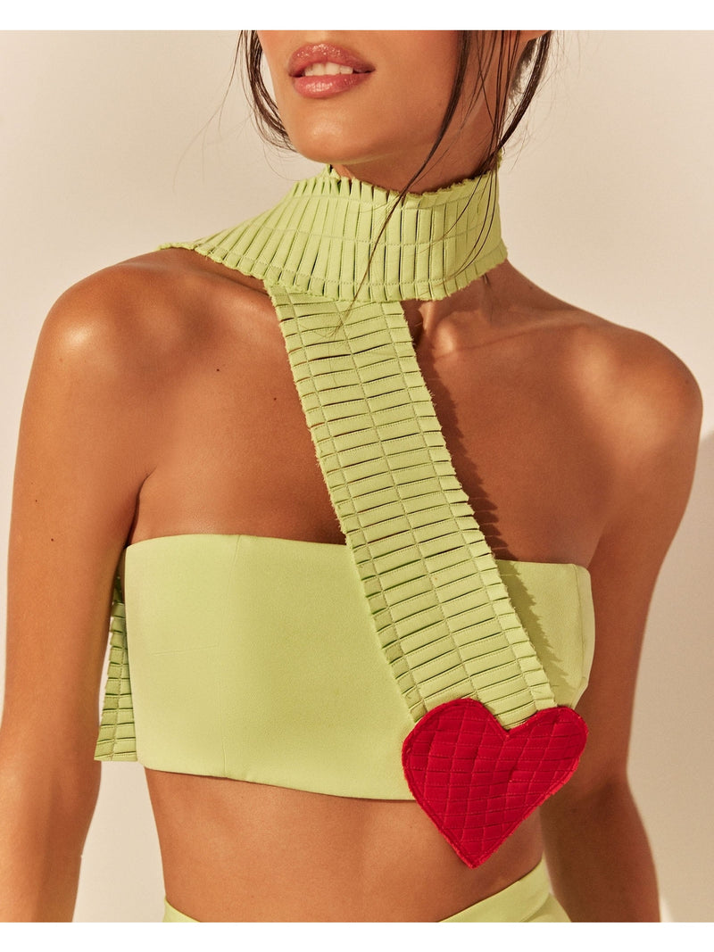 HL NAIPE CROPPED TOP GREEN