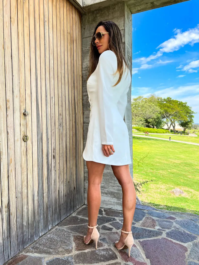 LONG SLEEVES WHITE DRESS