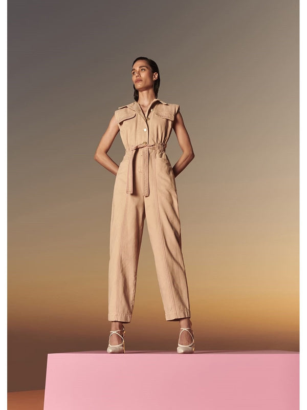 TD Jean Beige Jumpsuit