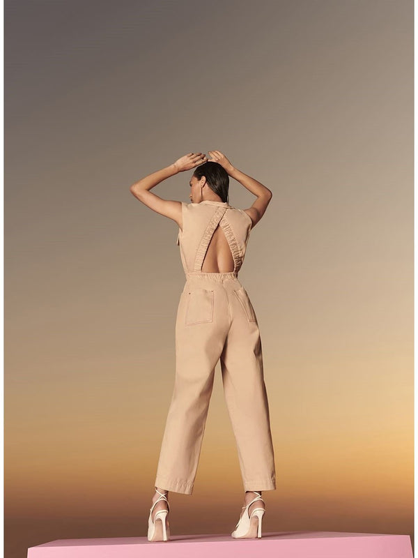 TD Jean Beige Jumpsuit