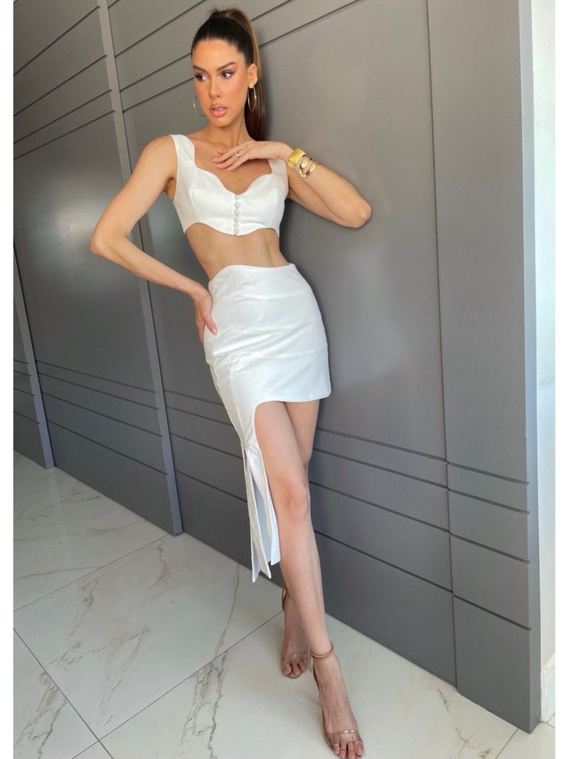 Curvas Collection White Skirt