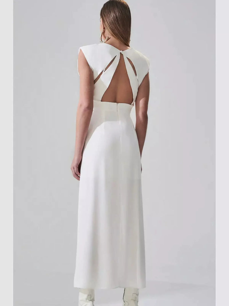 TD white dress with cut outs