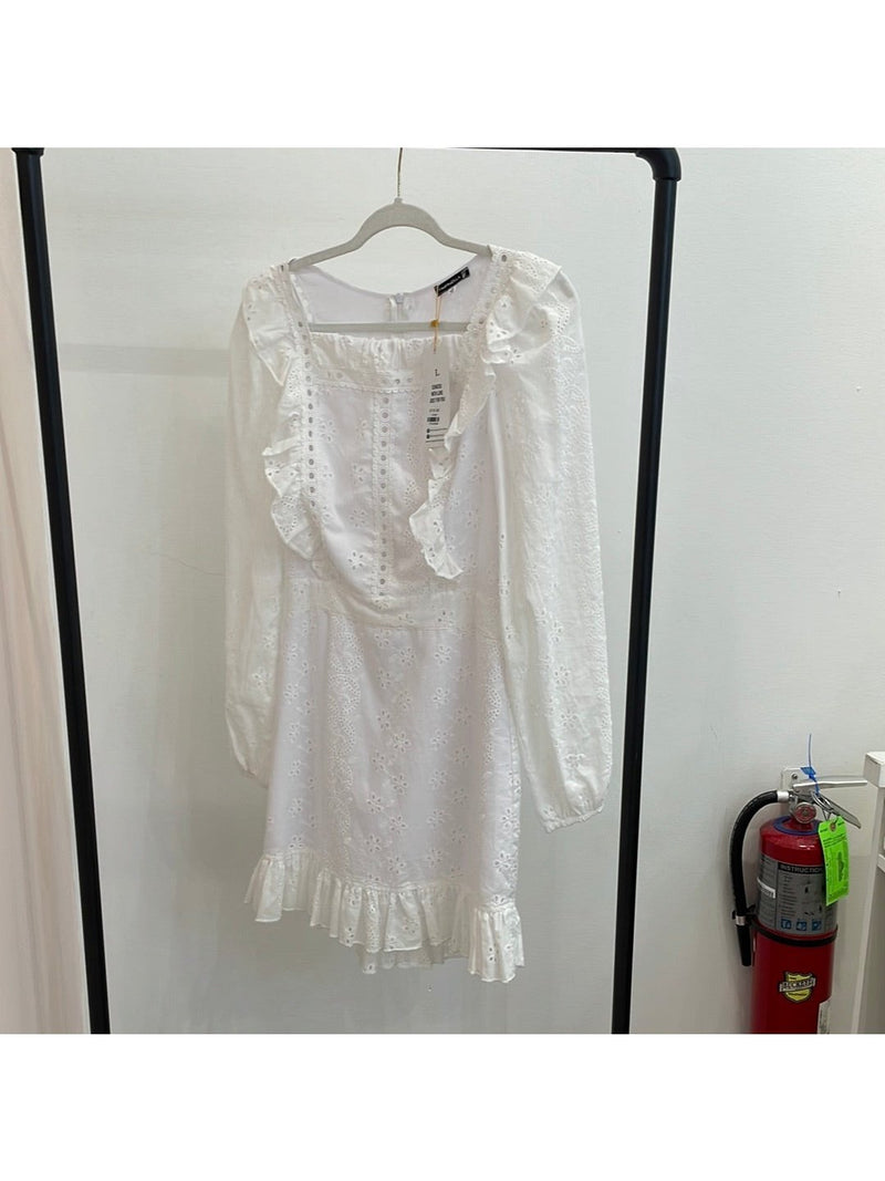 Pimpnella long sleeve white dress